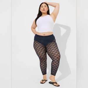 Crop Comfort Waist Floral Lace Legging